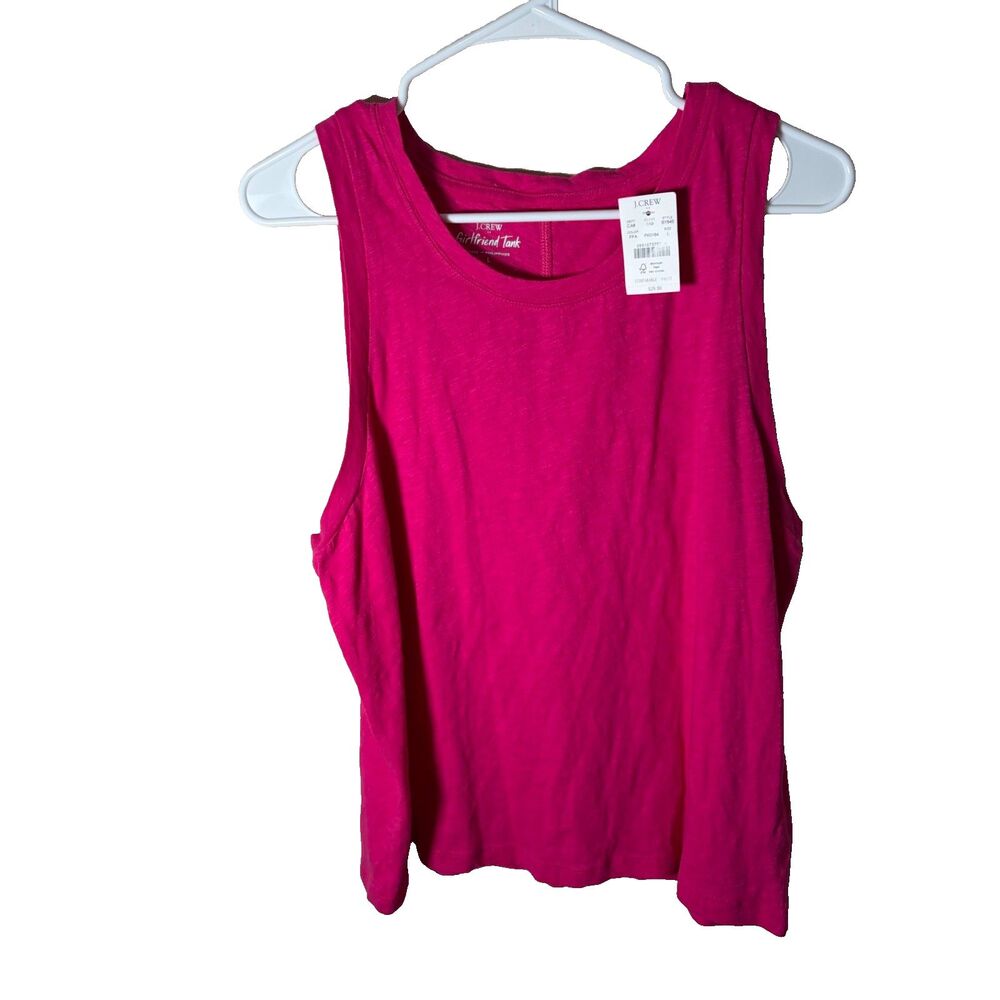 J Crew Girlfriend Tank Top Women's Large Pink Sleeveless Round Neck Casual